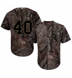 Youth Majestic Chicago White Sox #40 Reynaldo Lopez Authentic Camo Realtree Collection Flex Base MLB Jersey