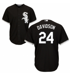 Men's Majestic Chicago White Sox #24 Matt Davidson Replica Black Alternate Home Cool Base MLB Jersey