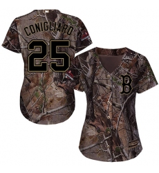 Women's Majestic Boston Red Sox #25 Tony Conigliaro Authentic Camo Realtree Collection Flex Base 2018 World Series Champions MLB Jersey
