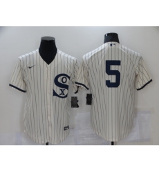 Men's Chicago White Sox #5 Yolmer Sanchez Cream Game 2021 Field of Dreams Jersey