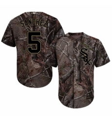 Men's Majestic Chicago White Sox #5 Yolmer Sanchez Authentic Camo Realtree Collection Flex Base MLB Jersey