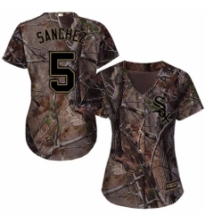 Women's Majestic Chicago White Sox #5 Yolmer Sanchez Authentic Camo Realtree Collection Flex Base MLB Jersey