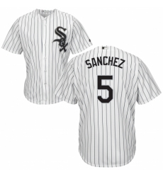 Youth Majestic Chicago White Sox #5 Yolmer Sanchez Replica White Home Cool Base MLB Jersey