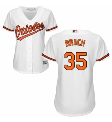 Women's Majestic Baltimore Orioles #35 Brad Brach Replica White Home Cool Base MLB Jersey