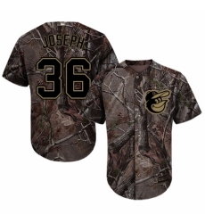Men's Majestic Baltimore Orioles #36 Caleb Joseph Authentic Camo Realtree Collection Flex Base MLB Jersey