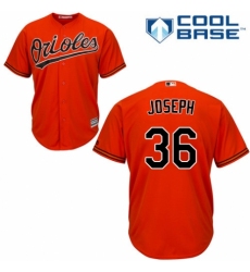 Youth Majestic Baltimore Orioles #36 Caleb Joseph Replica Orange Alternate Cool Base MLB Jersey