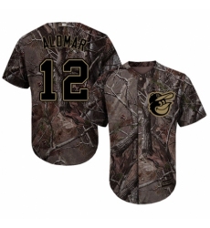 Youth Majestic Baltimore Orioles #12 Roberto Alomar Authentic Camo Realtree Collection Flex Base MLB Jersey