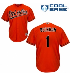 Youth Majestic Baltimore Orioles #1 Tim Beckham Authentic Orange Alternate Cool Base MLB Jersey