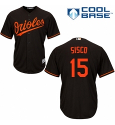 Men's Majestic Baltimore Orioles #15 Chance Sisco Replica Black Alternate Cool Base MLB Jersey