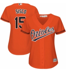 Women's Majestic Baltimore Orioles #15 Chance Sisco Replica Orange Alternate Cool Base MLB Jersey