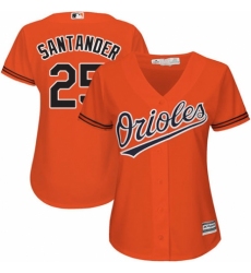 Women's Majestic Baltimore Orioles #25 Anthony Santander Replica Orange Alternate Cool Base MLB Jersey