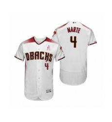 Men's Ketel Marte Arizona Diamondbacks #4 White Crimson 2019 Mothers Day Flex Base Authentic Jersey