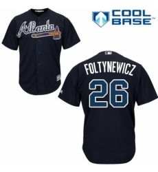 Men's Majestic Atlanta Braves #26 Mike Foltynewicz Replica Blue Alternate Road Cool Base MLB Jersey