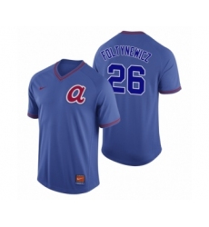 Women Atlanta Braves #26 Mike Foltynewicz Royal Cooperstown Collection Legend Jersey