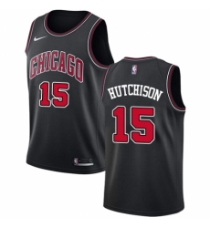 Men's Nike Chicago Bulls #15 Chandler Hutchison Authentic Black NBA Jersey Statement Edition