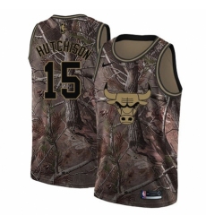 Men's Nike Chicago Bulls #15 Chandler Hutchison Swingman Camo Realtree Collection NBA Jersey