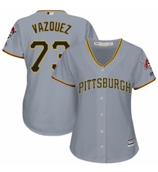 Women's Majestic Pittsburgh Pirates #73 Felipe Vazquez Authentic Grey Road Cool Base MLB Jersey