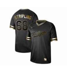 Men's Los Angeles Dodgers #68 Ross Stripling Authentic Black Gold Fashion Baseball Jersey