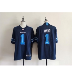 Men's Tennessee Titans #1 Cameron Ward Navy 2026 'Music City' Rivalries Collection Limited Football Stitched Jersey