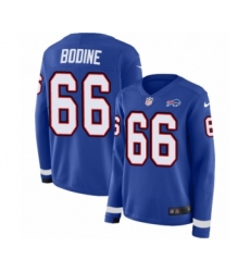 Women's Nike Buffalo Bills #66 Russell Bodine Limited Royal Blue Therma Long Sleeve NFL Jersey