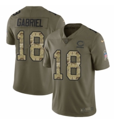 Youth Nike Chicago Bears #18 Taylor Gabriel Limited Olive/Camo 2017 Salute to Service NFL Jersey