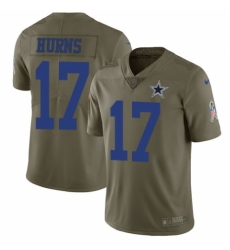Youth Nike Dallas Cowboys #17 Allen Hurns Limited Olive 2017 Salute to Service NFL Jersey