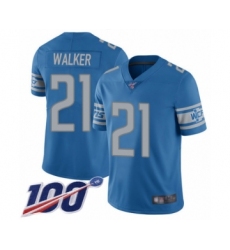 Youth Detroit Lions #21 Tracy Walker Blue Team Color Vapor Untouchable Limited Player 100th Season Football Jersey