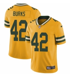 Men's Nike Green Bay Packers #42 Oren Burks Limited Gold Rush Vapor Untouchable NFL Jersey