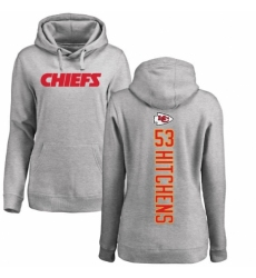 NFL Women's Nike Kansas City Chiefs #53 Anthony Hitchens Ash Backer Pullover Hoodie