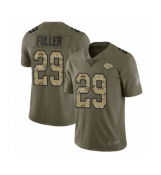 Men's Kansas City Chiefs #29 Kendall Fuller Limited Olive Camo 2017 Salute to Service Football Jersey
