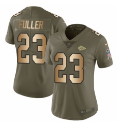 Women's Nike Kansas City Chiefs #23 Kendall Fuller Limited Olive/Gold 2017 Salute to Service NFL Jersey