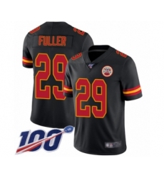 Youth Kansas City Chiefs #29 Kendall Fuller Limited Black Rush Vapor Untouchable 100th Season Football Jersey