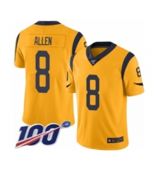 Men's Los Angeles Rams #8 Brandon Allen Limited Gold Rush Vapor Untouchable 100th Season Football Jersey