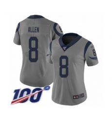 Women's Los Angeles Rams #8 Brandon Allen Limited Gray Inverted Legend 100th Season Football Jersey