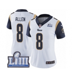 Women's Nike Los Angeles Rams #8 Brandon Allen White Vapor Untouchable Limited Player Super Bowl LIII Bound NFL Jersey