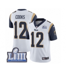 Youth Nike Los Angeles Rams #12 Brandin Cooks White Vapor Untouchable Limited Player Super Bowl LIII Bound NFL Jersey