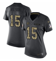 Women's Nike Miami Dolphins #15 Albert Wilson Limited Black 2016 Salute to Service NFL Jersey