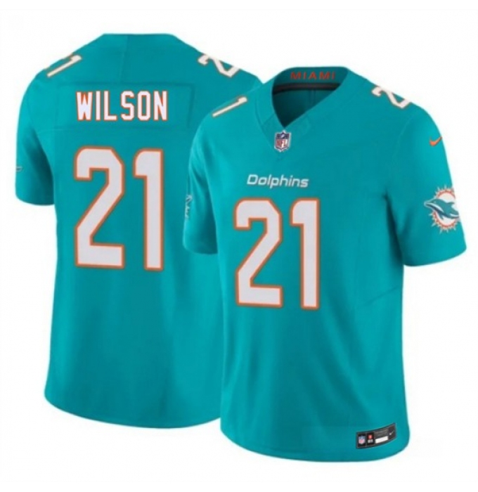 Men's Miami Dolphins #21 Marco Wilson Aqua 2026 F.U.S.E. Vapor Limited Football Stitched Jersey