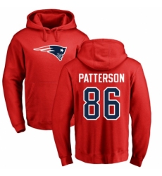 NFL Nike New England Patriots #86 Cordarrelle Patterson Red Name & Number Logo Pullover Hoodie