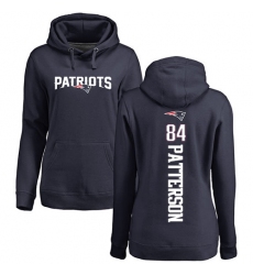 NFL Women's Nike New England Patriots #84 Cordarrelle Patterson Navy Blue Backer Pullover Hoodie