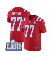 Youth Nike New England Patriots #77 Trent Brown Red Alternate Vapor Untouchable Limited Player Super Bowl LIII Bound NFL Jersey