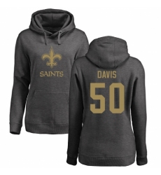 NFL Women's Nike New Orleans Saints #50 DeMario Davis Ash One Color Pullover Hoodie