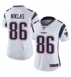 Women's Nike New England Patriots #86 Troy Niklas White Vapor Untouchable Limited Player NFL Jersey
