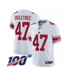 Youth New York Giants #47 Alec Ogletree White Vapor Untouchable Limited Player 100th Season Football Jersey