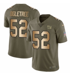 Youth Nike New York Giants #52 Alec Ogletree Limited Olive/Gold 2017 Salute to Service NFL Jersey