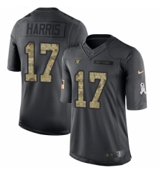 Youth Nike Oakland Raiders #17 Dwayne Harris Limited Black 2016 Salute to Service NFL Jersey