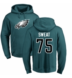 Nike Philadelphia Eagles #75 Josh Sweat Green Name & Number Logo Pullover Hoodie