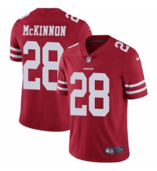 Youth Nike San Francisco 49ers #28 Jerick McKinnon Red Team Color Vapor Untouchable Limited Player NFL Jersey