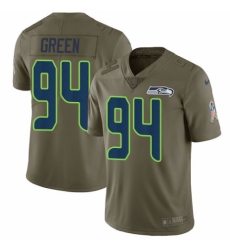 Men's Nike Seattle Seahawks #94 Rasheem Green Limited Olive 2017 Salute to Service NFL Jersey