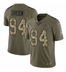Men's Nike Seattle Seahawks #94 Rasheem Green Limited Olive/Camo 2017 Salute to Service NFL Jersey